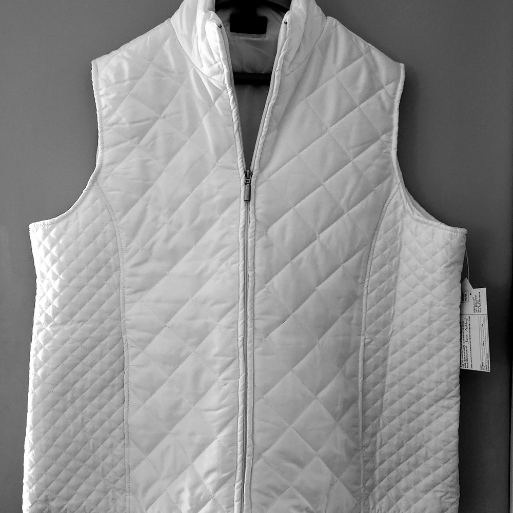 JANE ASHLEY 2 POCKET ZIP-UP VEST. POLYESTER Ladies Size 2x NWTs